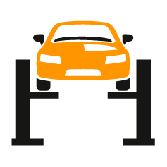 Icon Auto auf Hebebühne